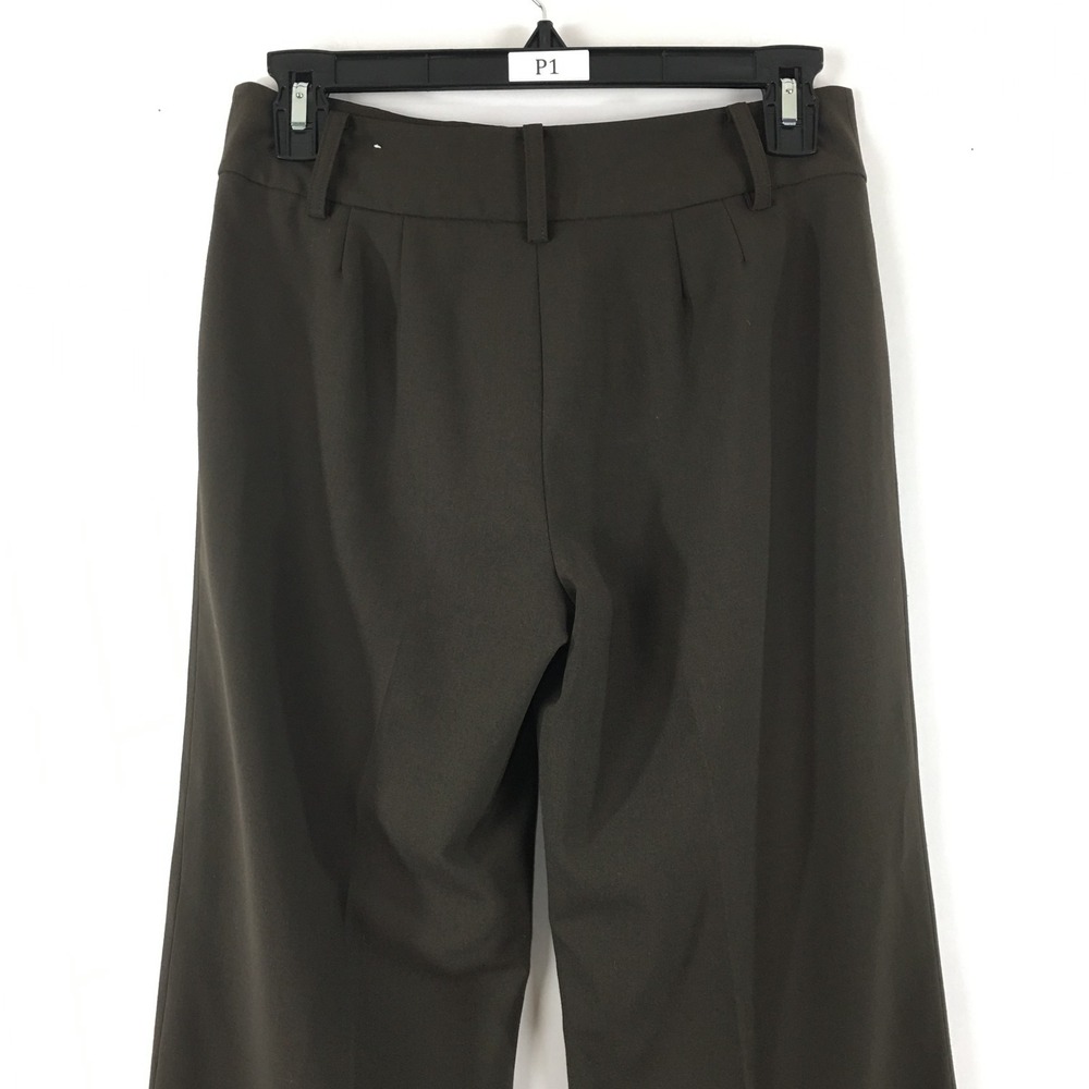 LOFT Womens Size 0 Brown Wool Blend Trouser Pants Tailored Career Straight Leg - Picture 4 of 7